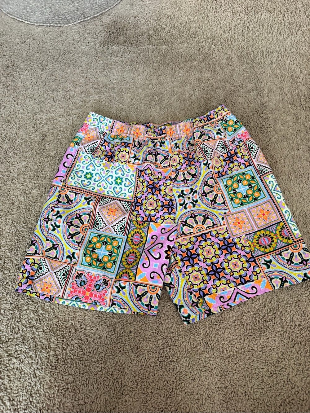 Johnny Was Men’s Lanthe Pull On Swim Trunks Purple Mosaic Size Medium NWT